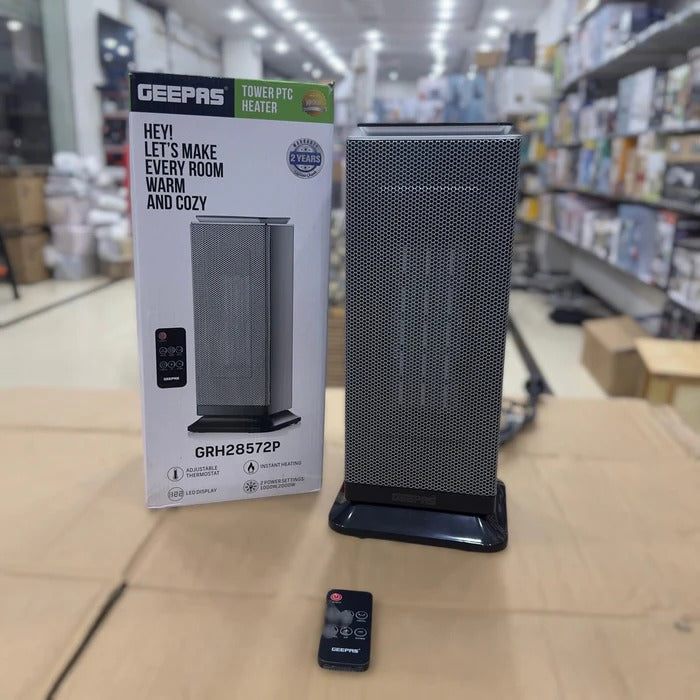 Geepas Tower PTC Heater – GRH28572P | Quick, Quiet & Powerful Heating for Every Room