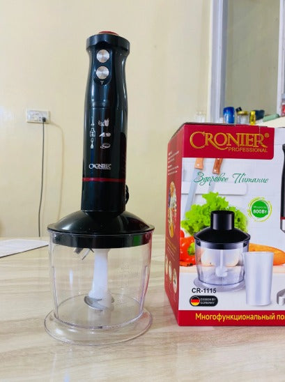 Cronier Professional Hand Blender Set CR-1115 – 800W 4-in-1 Multifunctional Food Processor