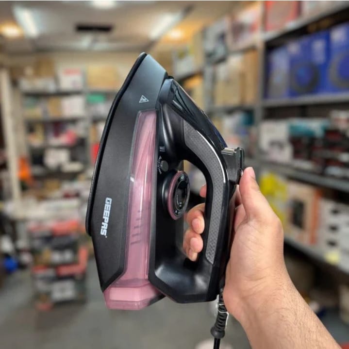 Geepas Ceramic Steam Iron GS17791 – 2400W Powerful Steam Iron with Ceramic Soleplate & 2-Year Warranty