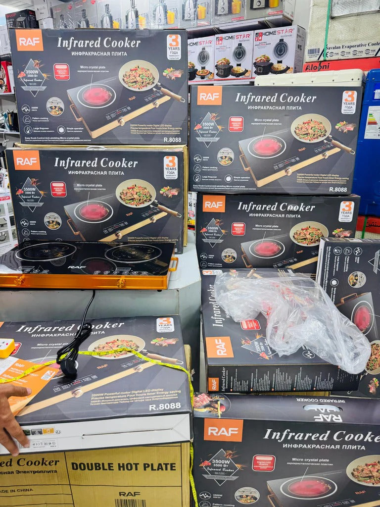 RAF Electric & solar Infrared Cooker R.8808 Double Burner 7000 Watts