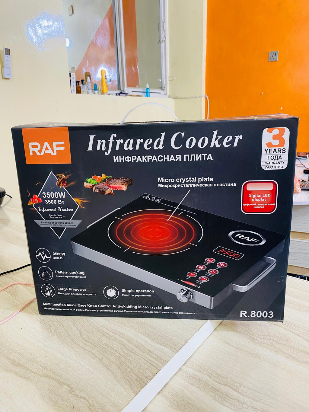 RAF R-8003 Infrared Cooker – 3500W High-Power Micro Crystal Plate Electric Stove